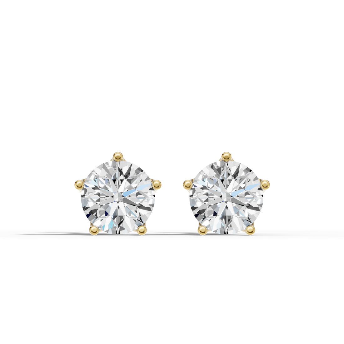 4ct Round Solitaire Studs