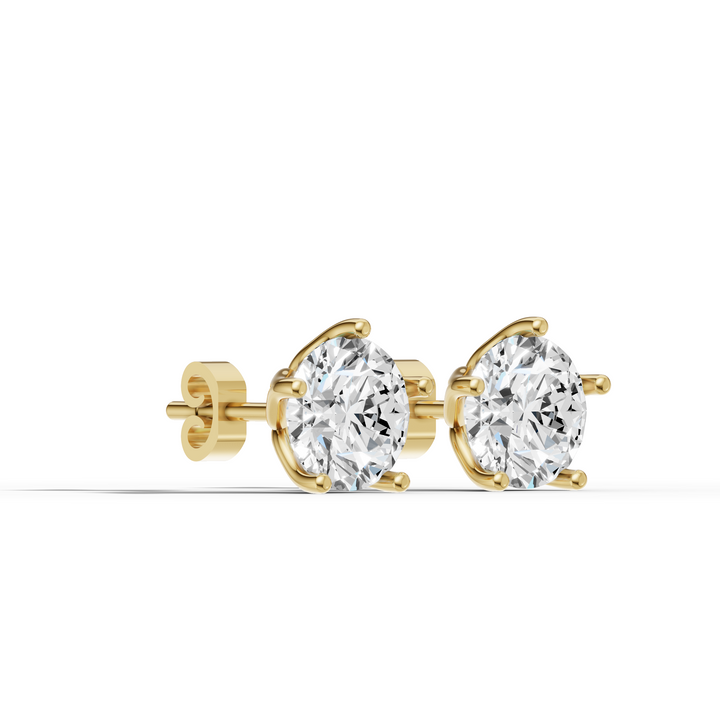 4ct Round Solitaire Studs