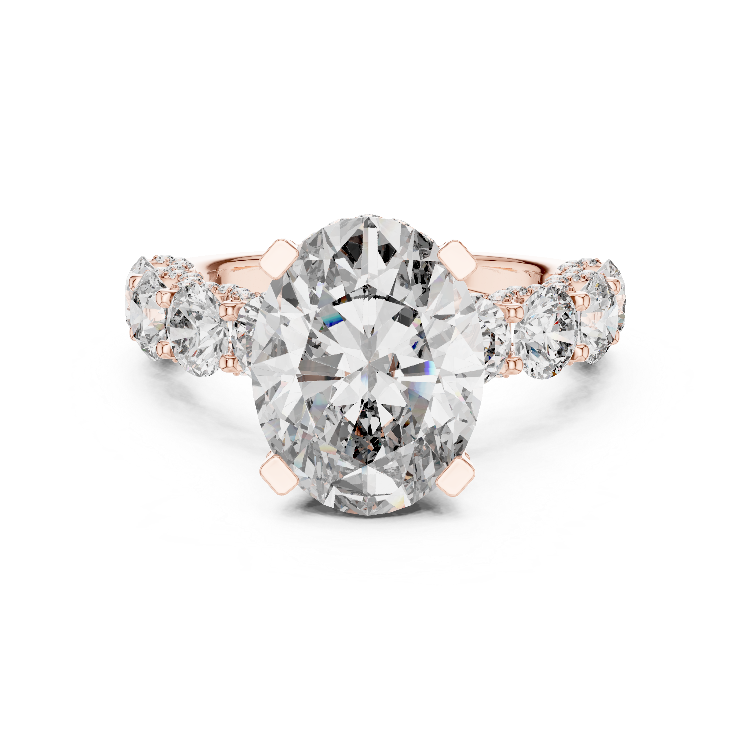3 Ct Iced out Oval Solitaire ring