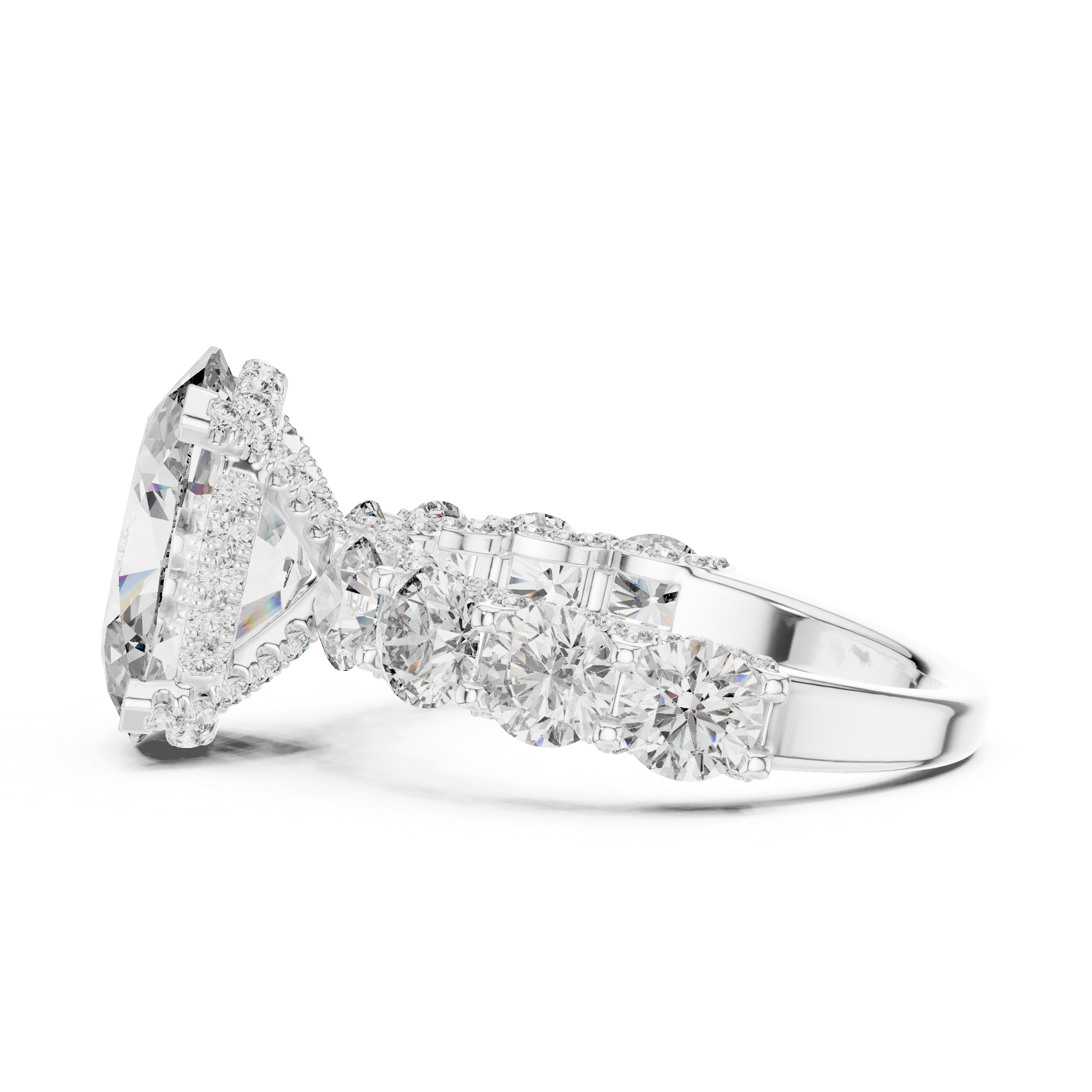 3 Ct Iced out Oval Solitaire ring