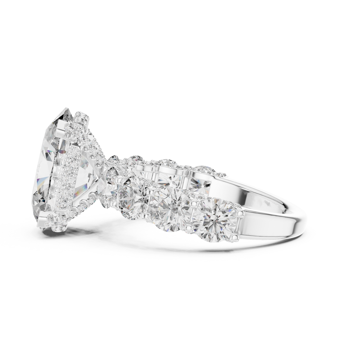 3 Ct Iced out Oval Solitaire ring