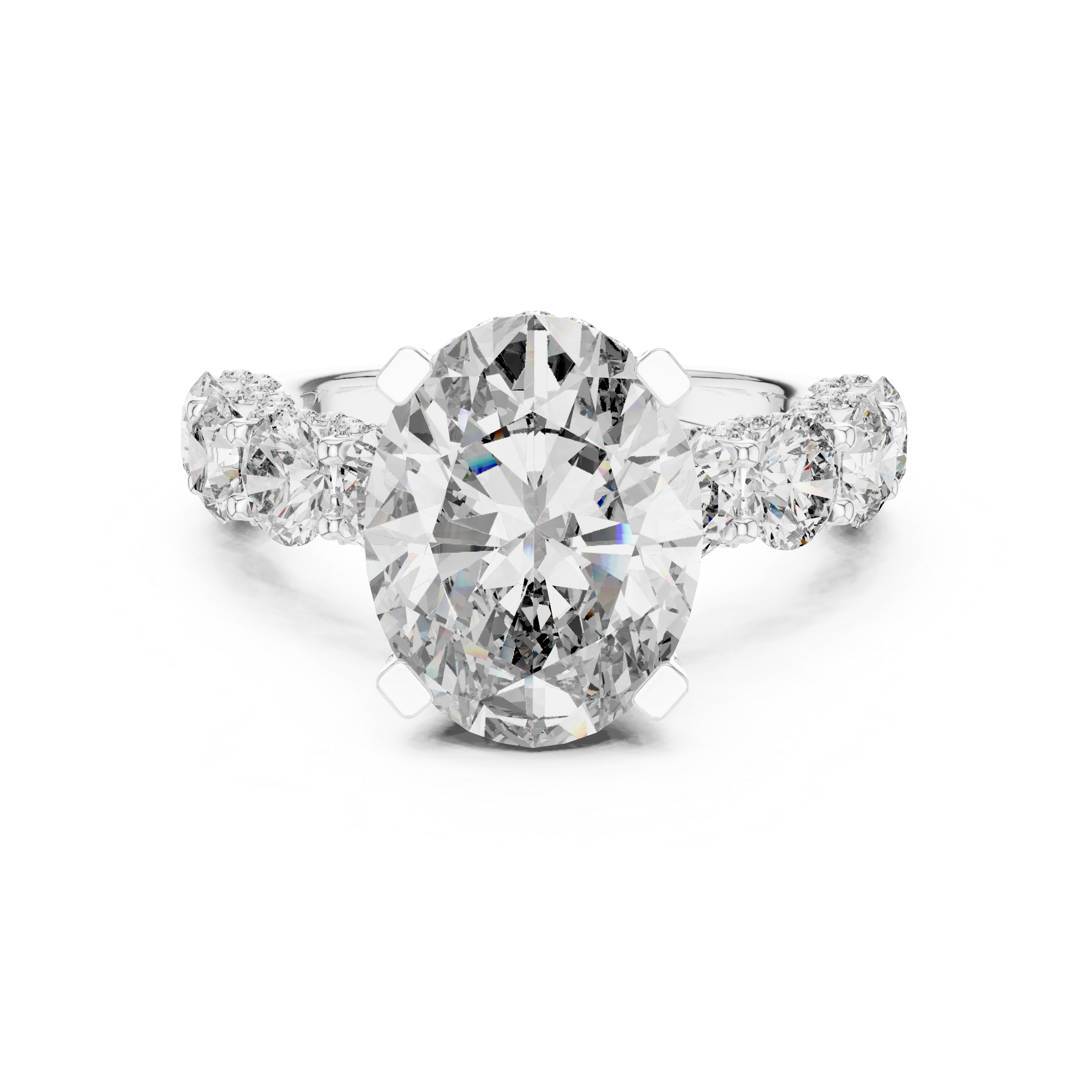 3 Ct Iced out Oval Solitaire ring