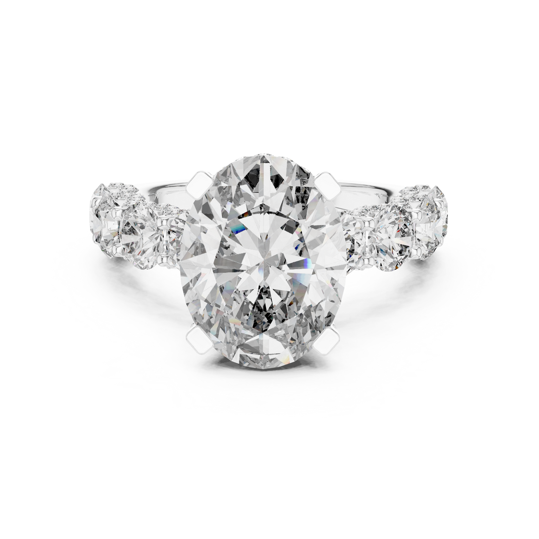 3 Ct Iced out Oval Solitaire ring