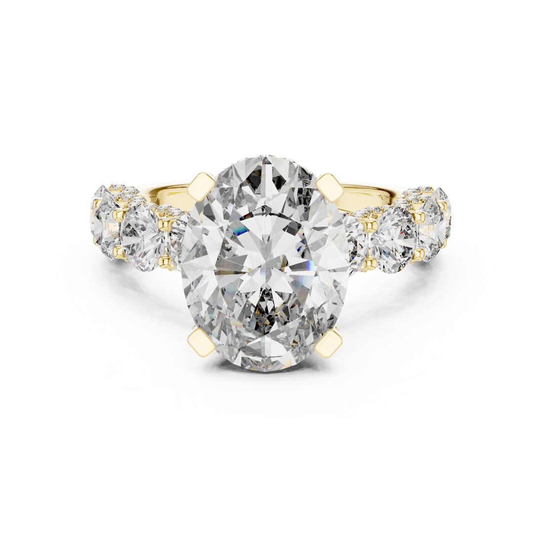 3 Ct Iced out Oval Solitaire ring