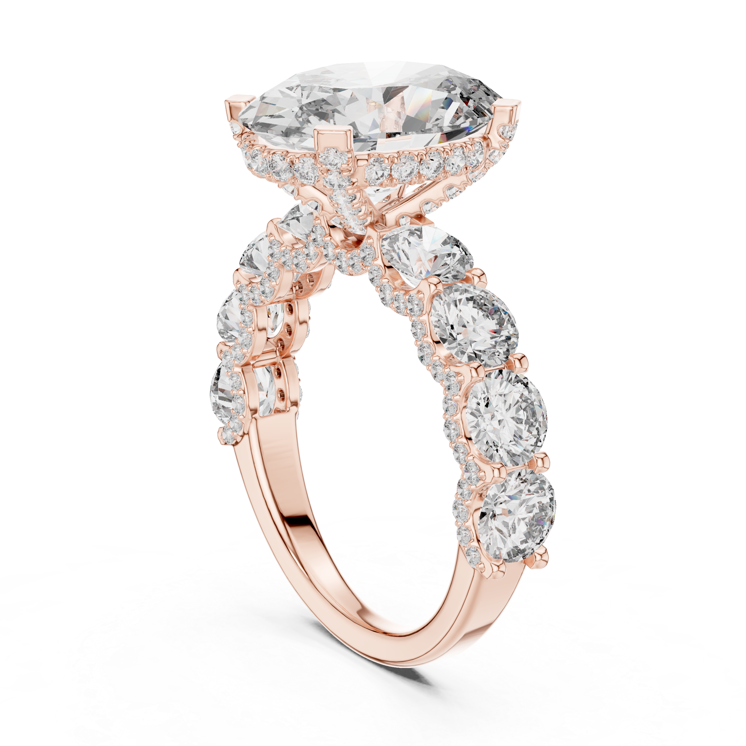 3 Ct Iced out Oval Solitaire ring