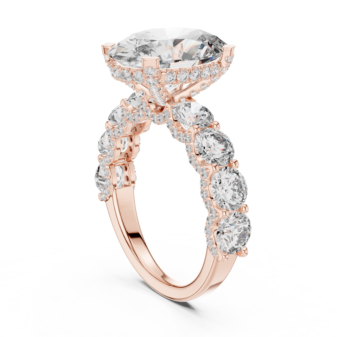 3 Ct Iced out Oval Solitaire ring