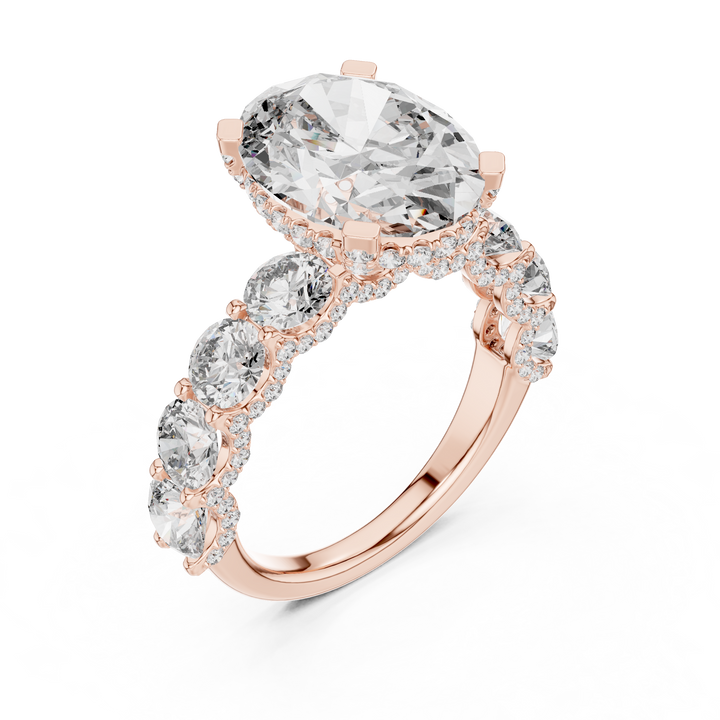 3 Ct Iced out Oval Solitaire ring
