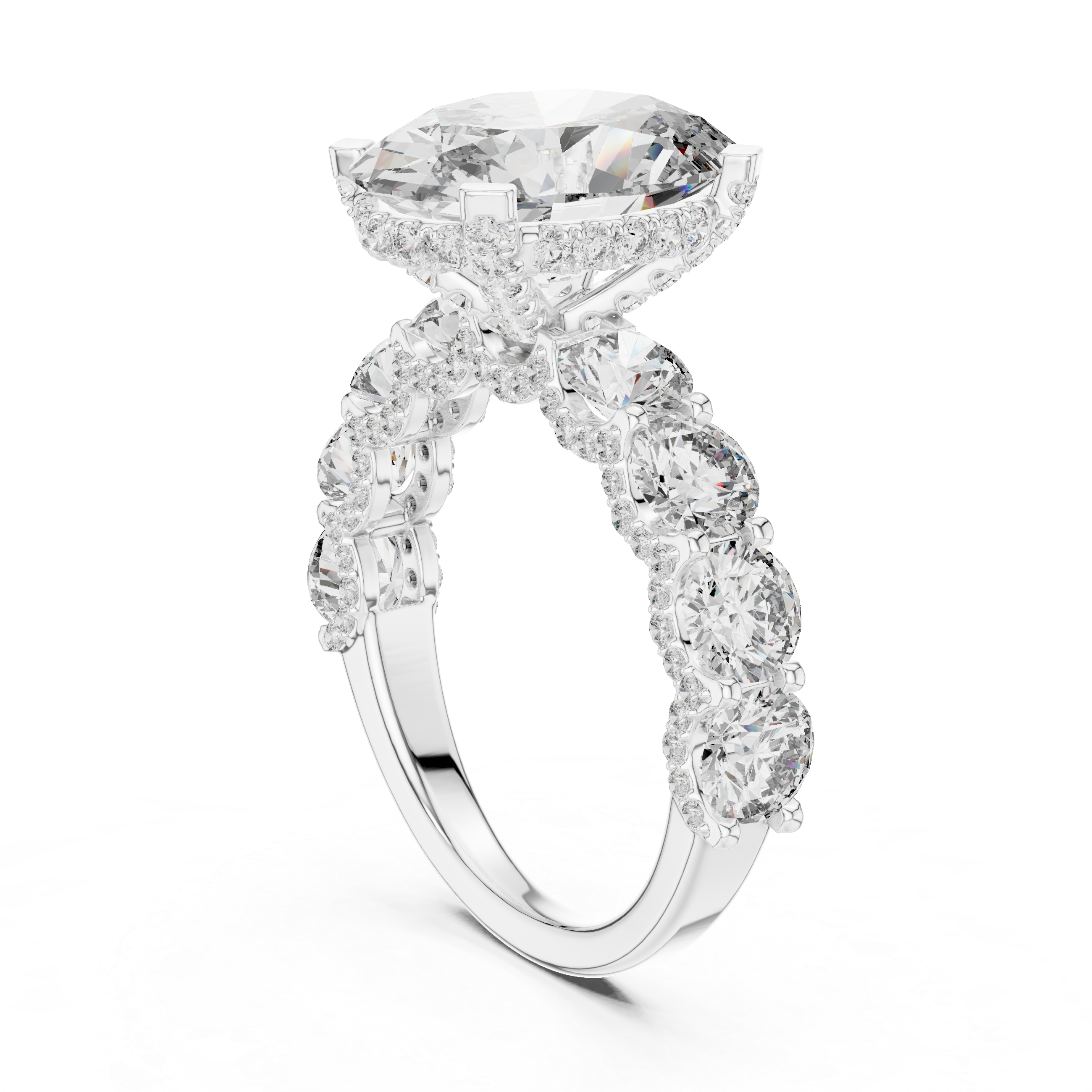 3 Ct Iced out Oval Solitaire ring
