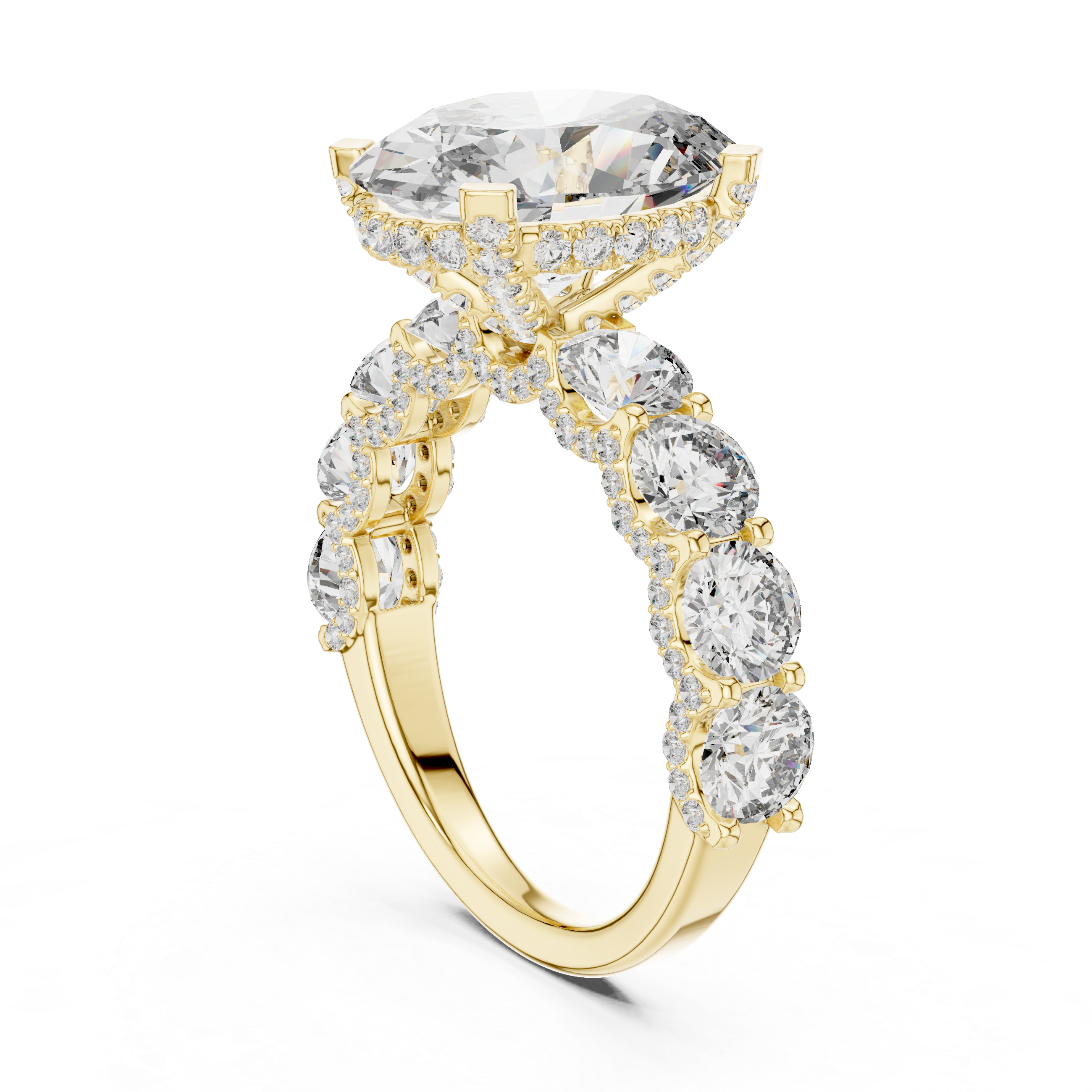 3 Ct Iced out Oval Solitaire ring
