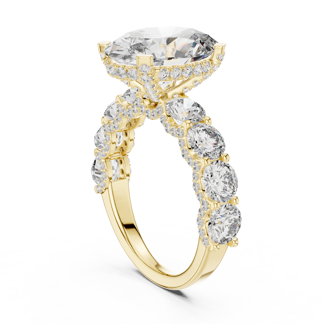 3 Ct Iced out Oval Solitaire ring