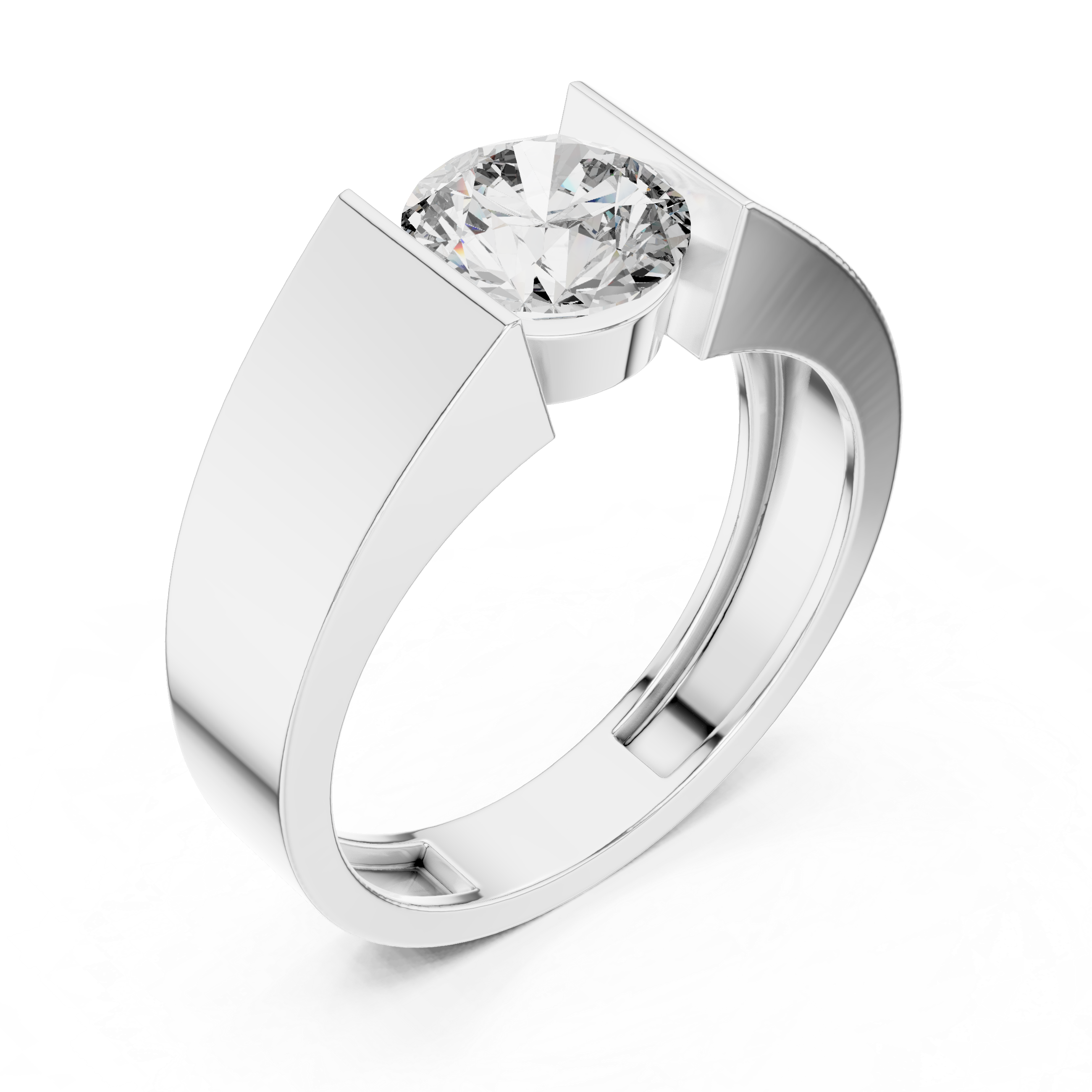 Classic gents solitaire ring