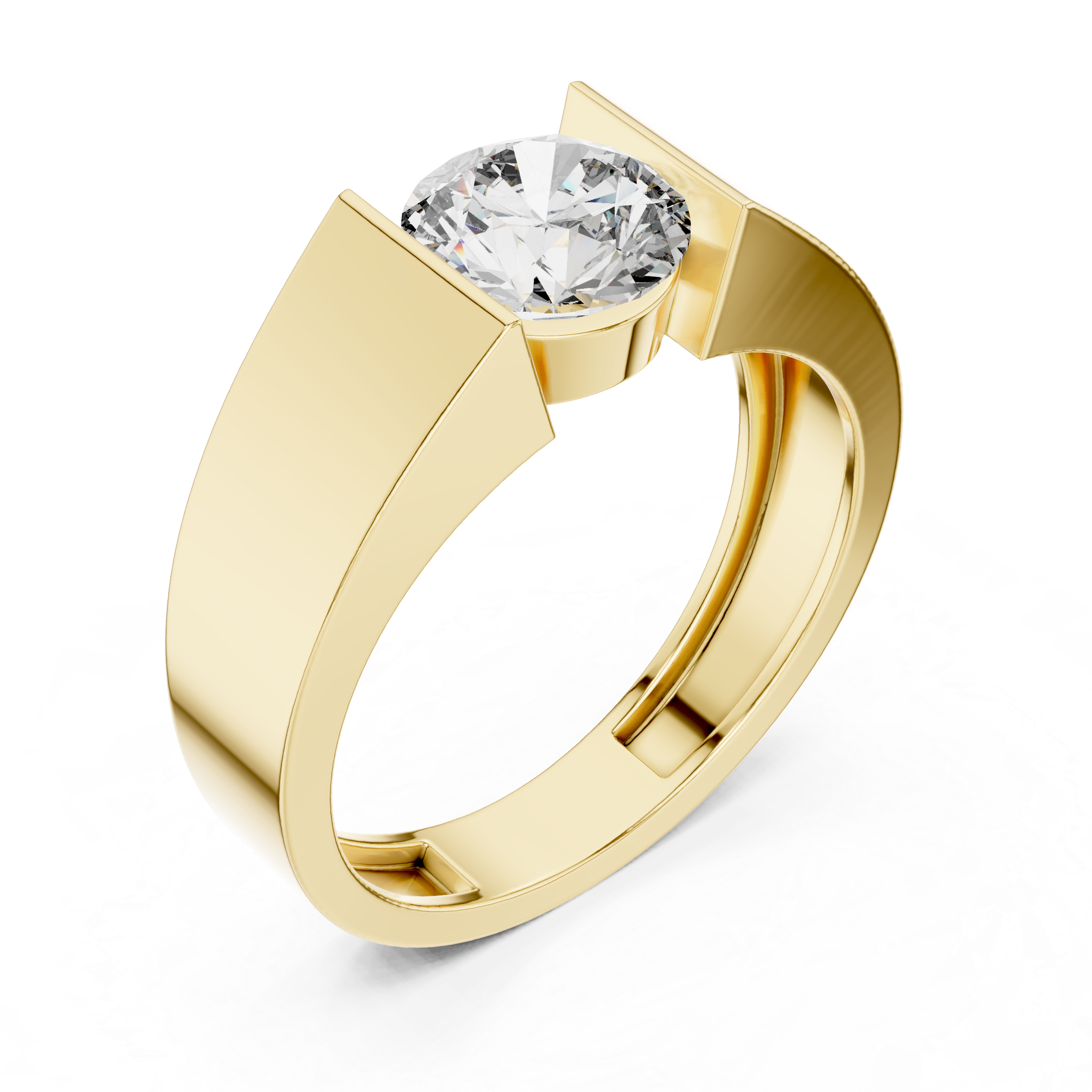 Classic gents solitaire ring