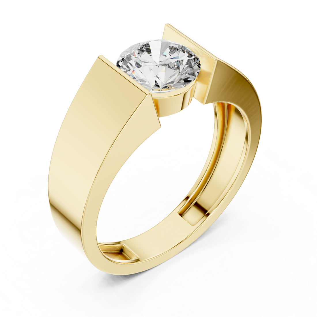 Classic gents solitaire ring