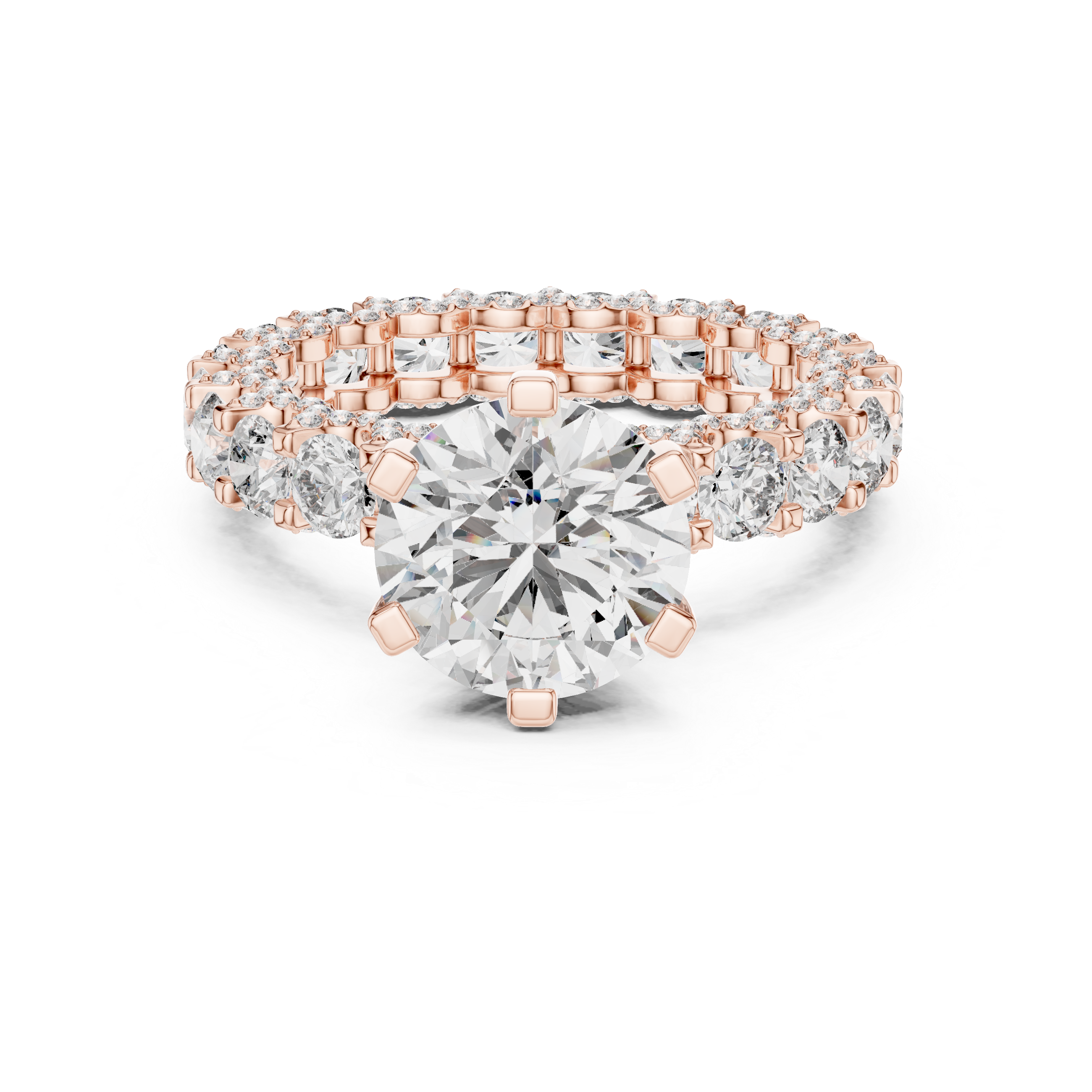 3 ct Iced out round Solitaire  ring