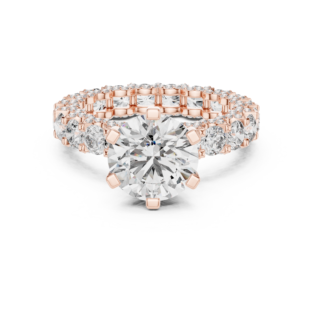 3 ct Iced out round Solitaire  ring