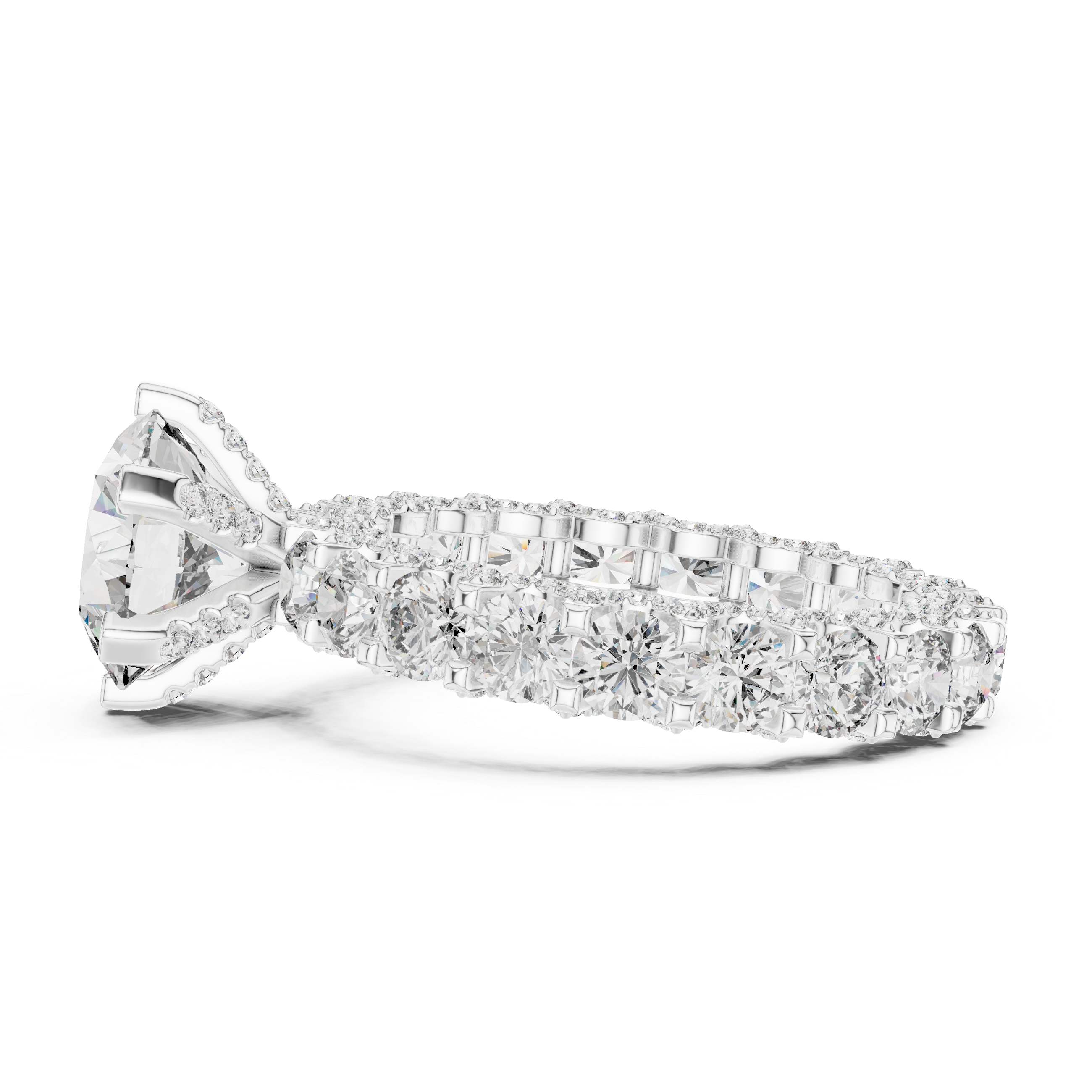 3 ct Iced out round Solitaire  ring