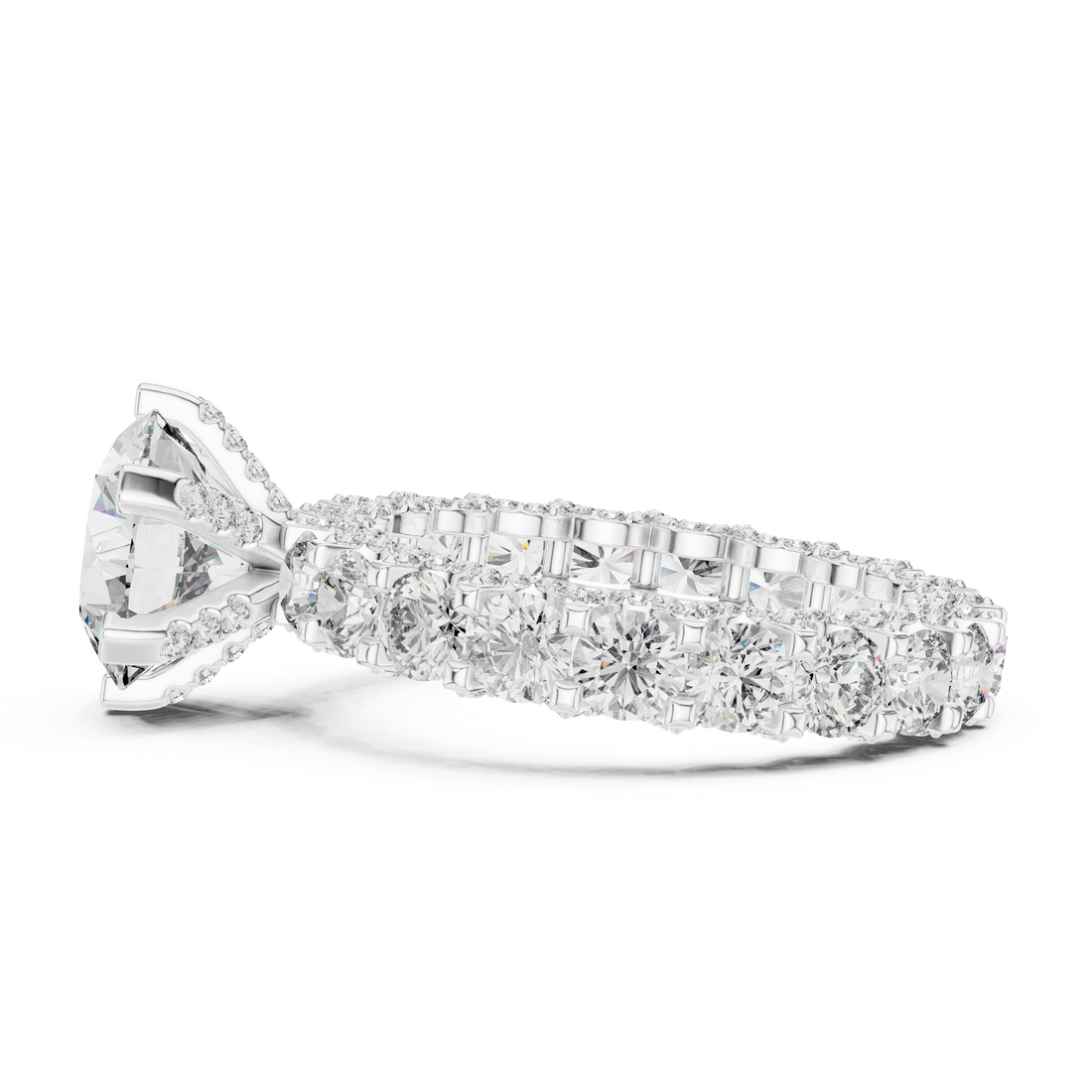 3 ct Iced out round Solitaire  ring