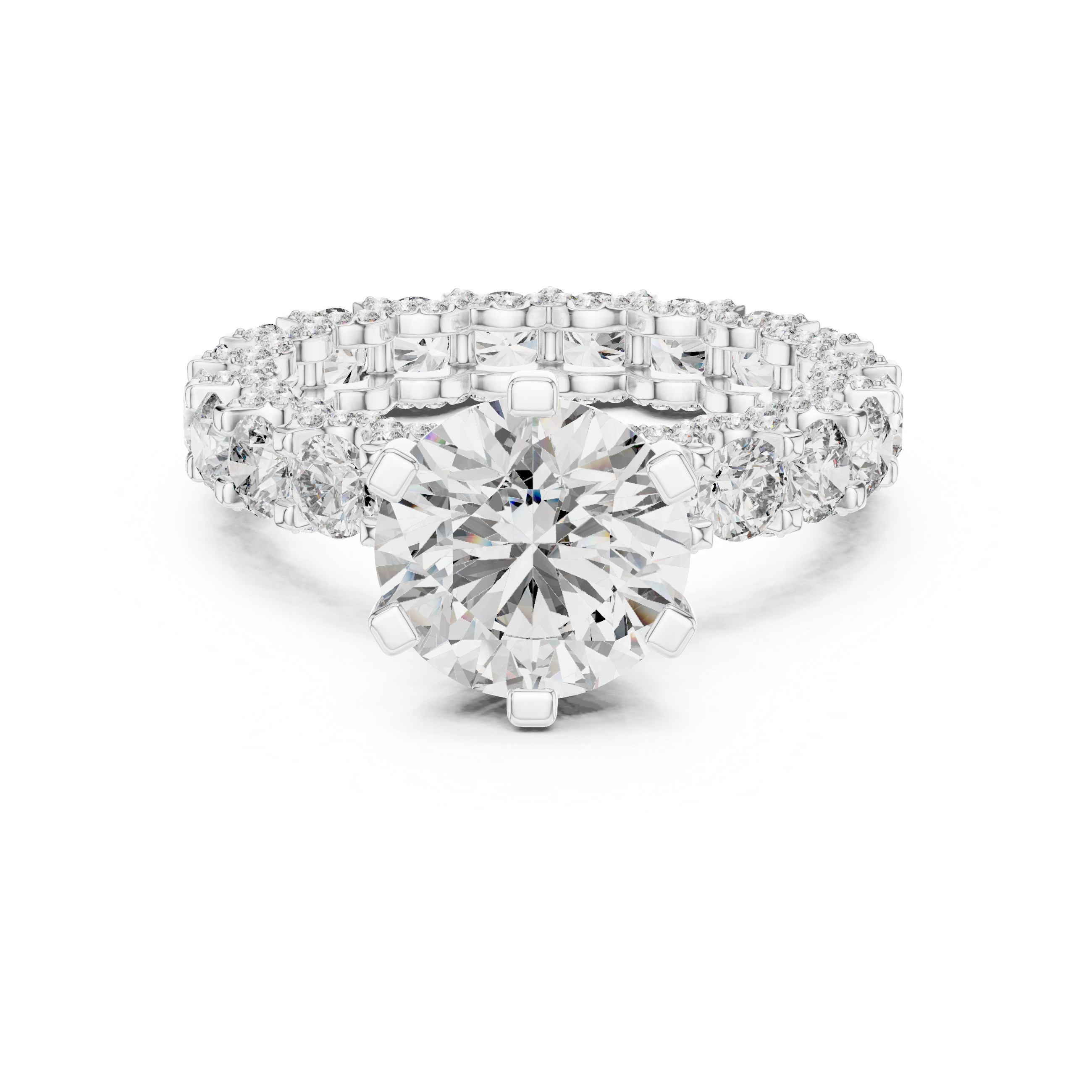 3 ct Iced out round Solitaire  ring