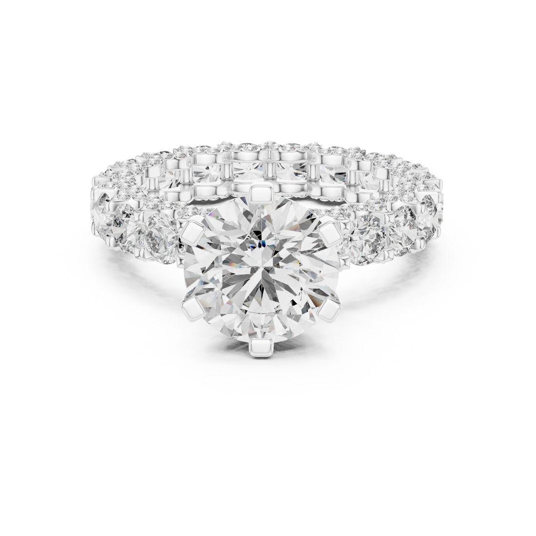 3 ct Iced out round Solitaire  ring