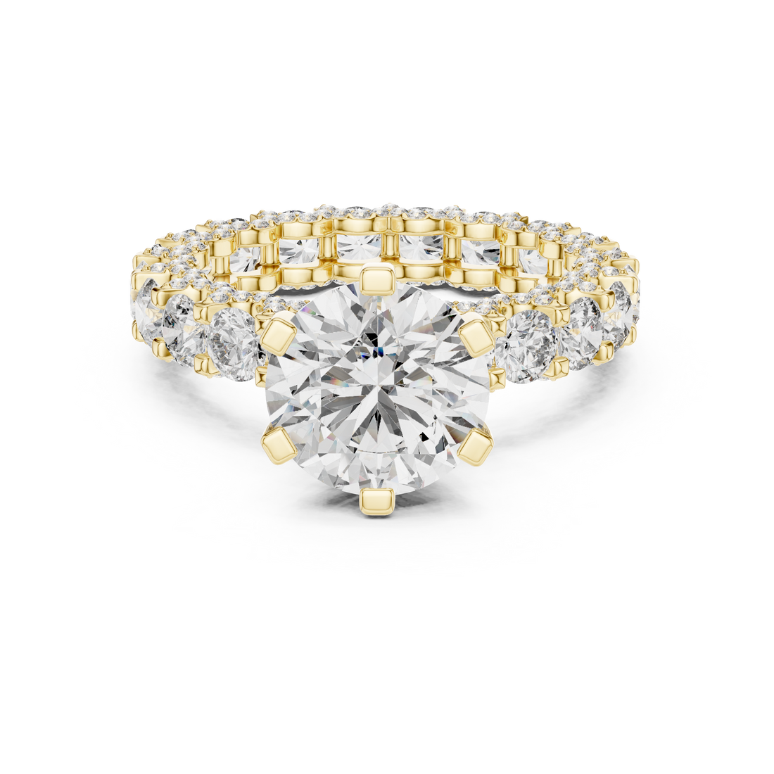 3 ct Iced out round Solitaire  ring