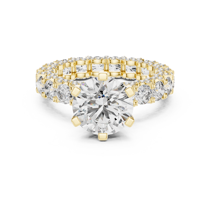 3 ct Iced out round Solitaire  ring