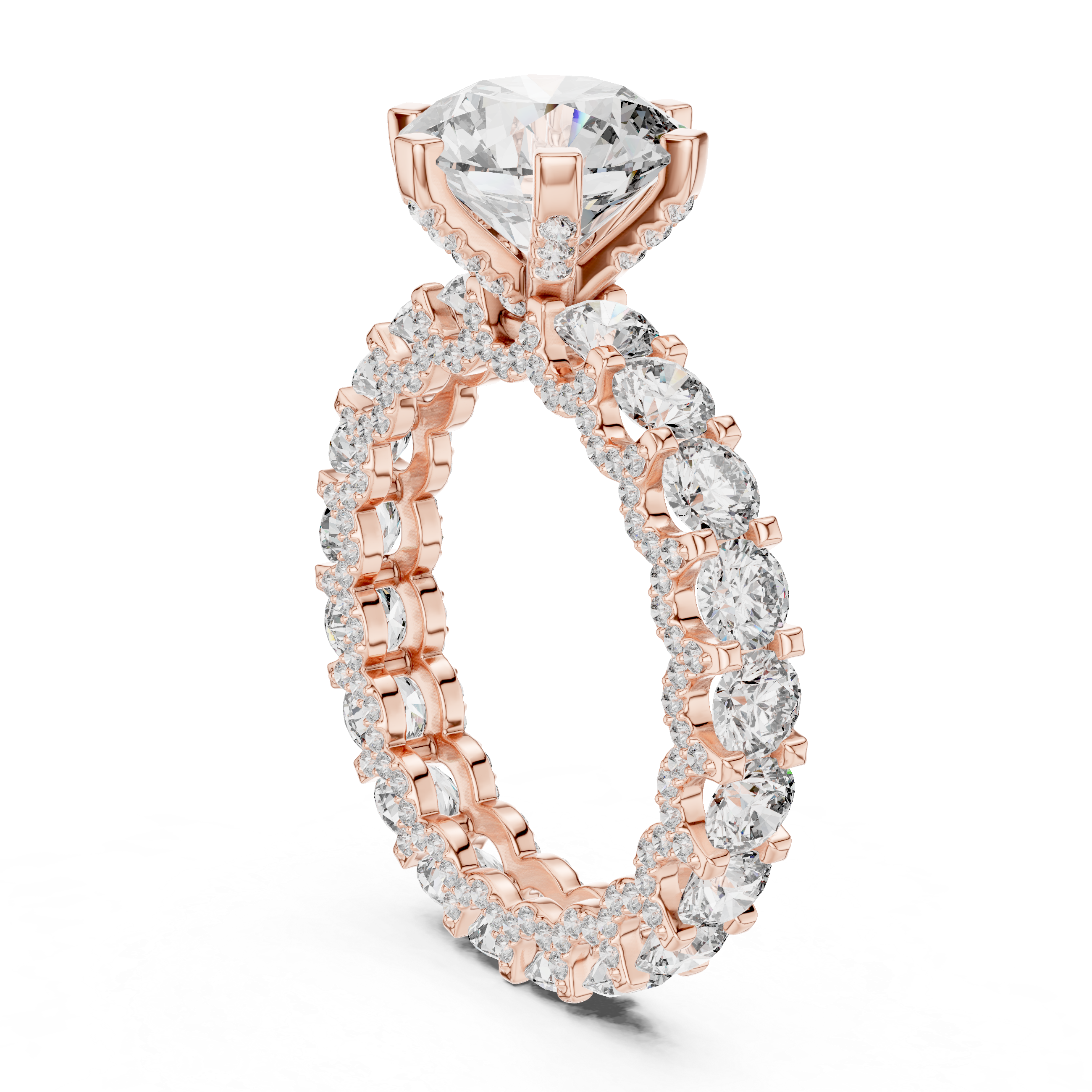 3 ct Iced out round Solitaire  ring