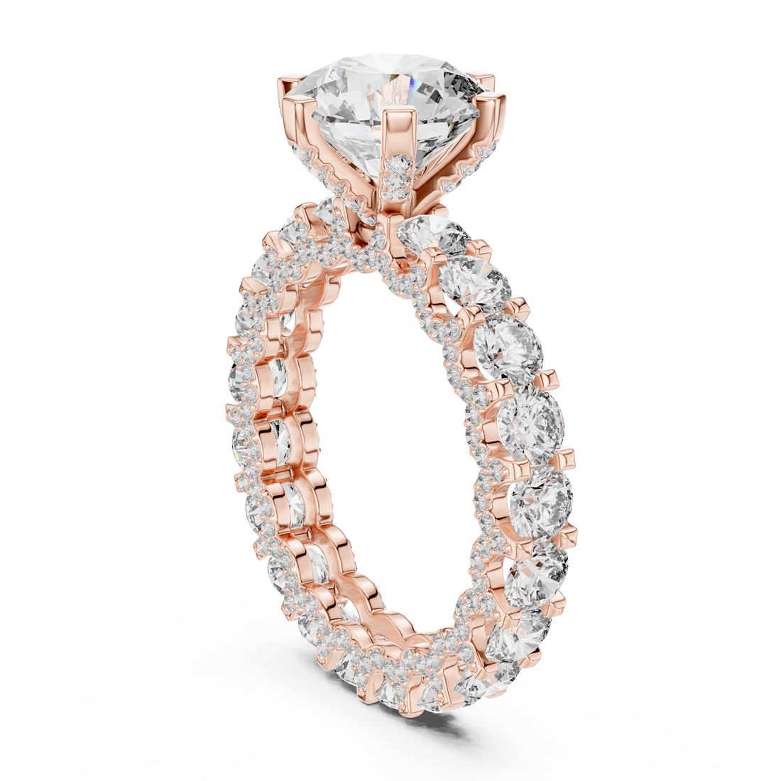 3 ct Iced out round Solitaire  ring