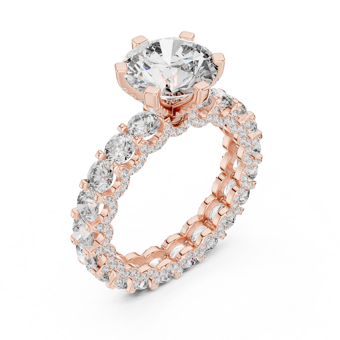 3 ct Iced out round Solitaire  ring