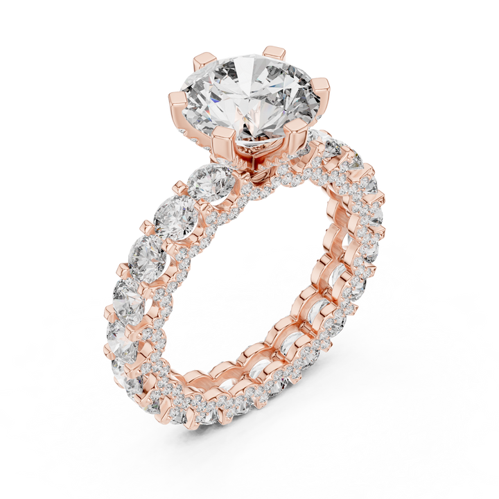 3 ct Iced out round Solitaire  ring