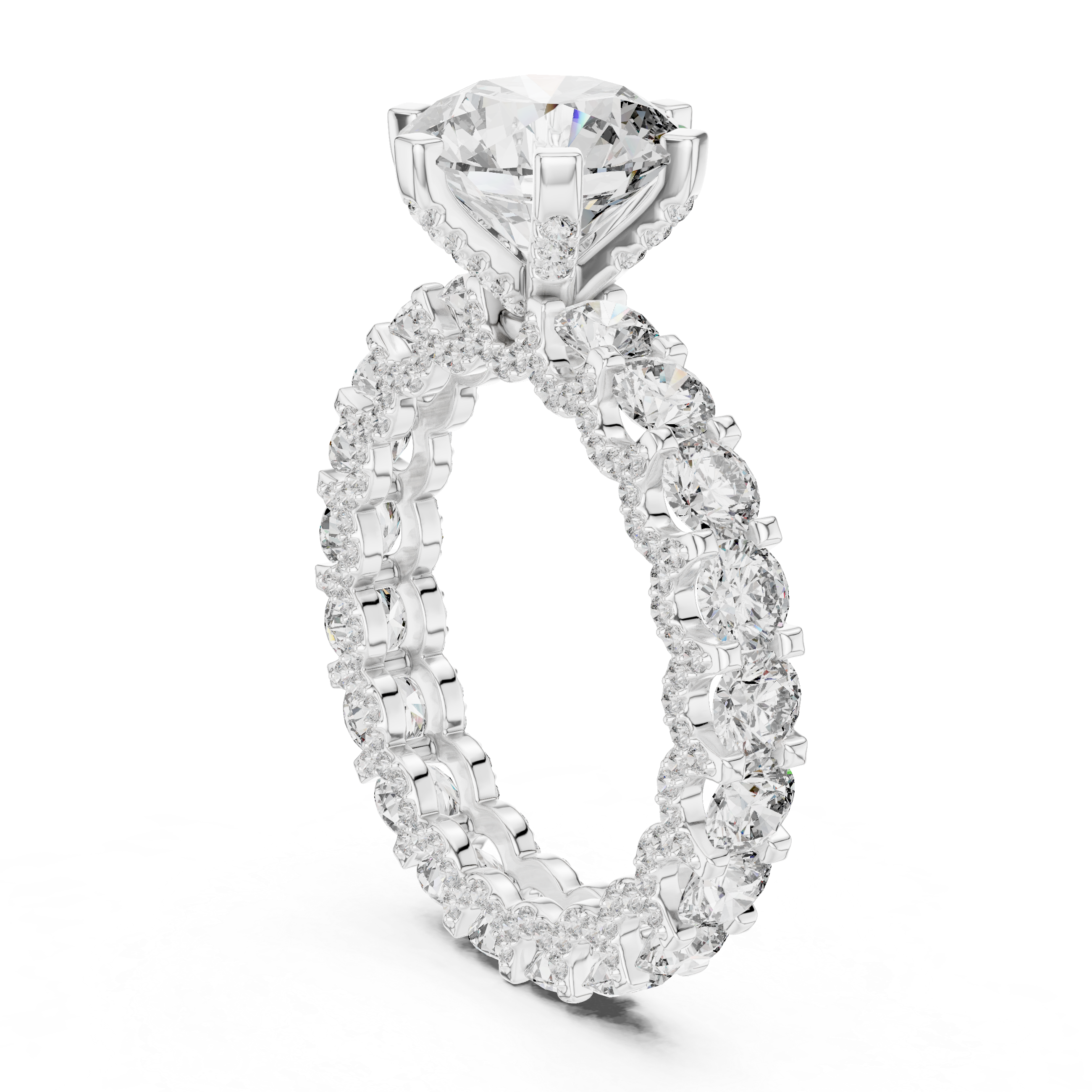 3 ct Iced out round Solitaire  ring