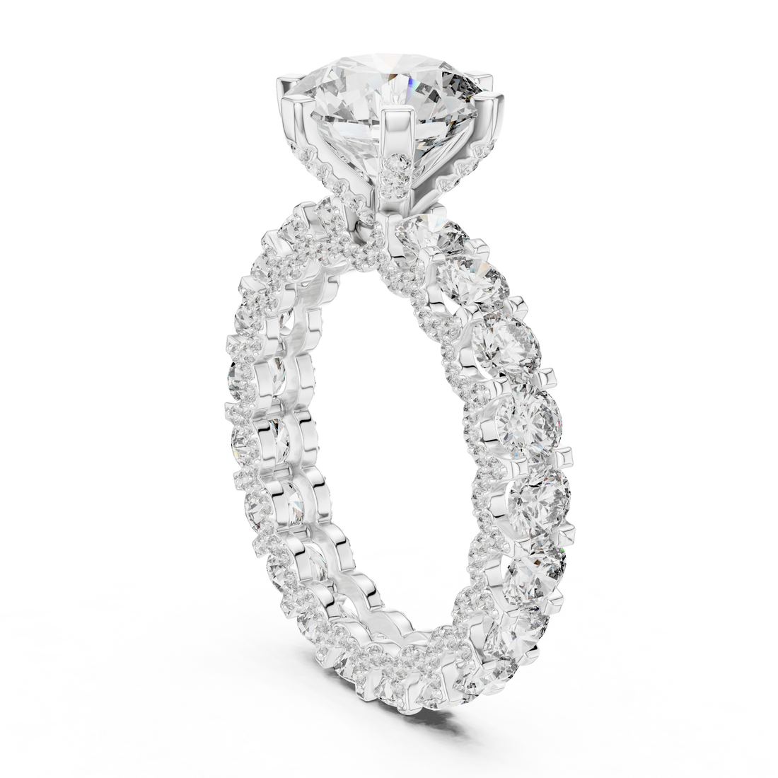 3 ct Iced out round Solitaire  ring