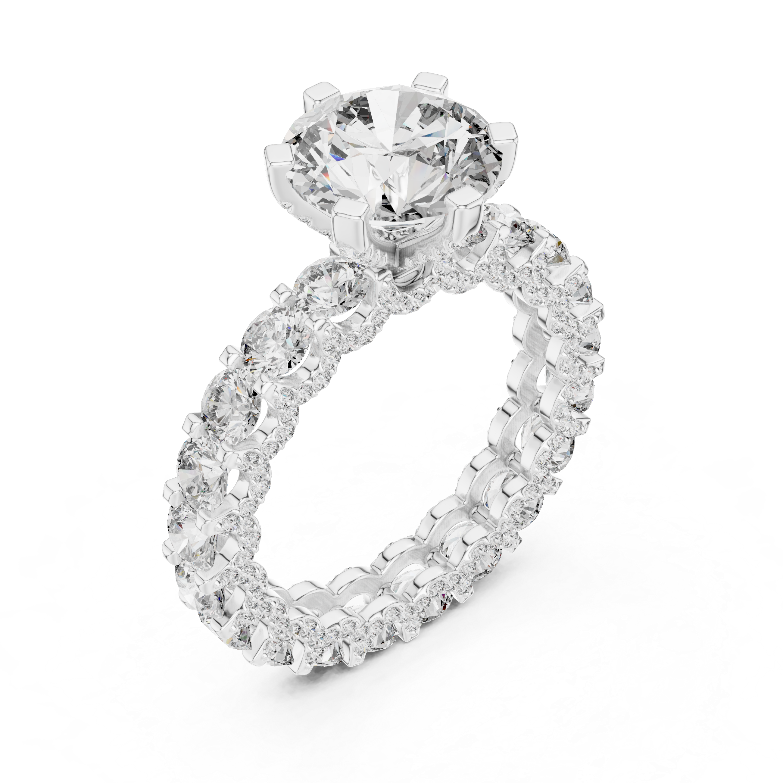 3 ct Iced out round Solitaire  ring