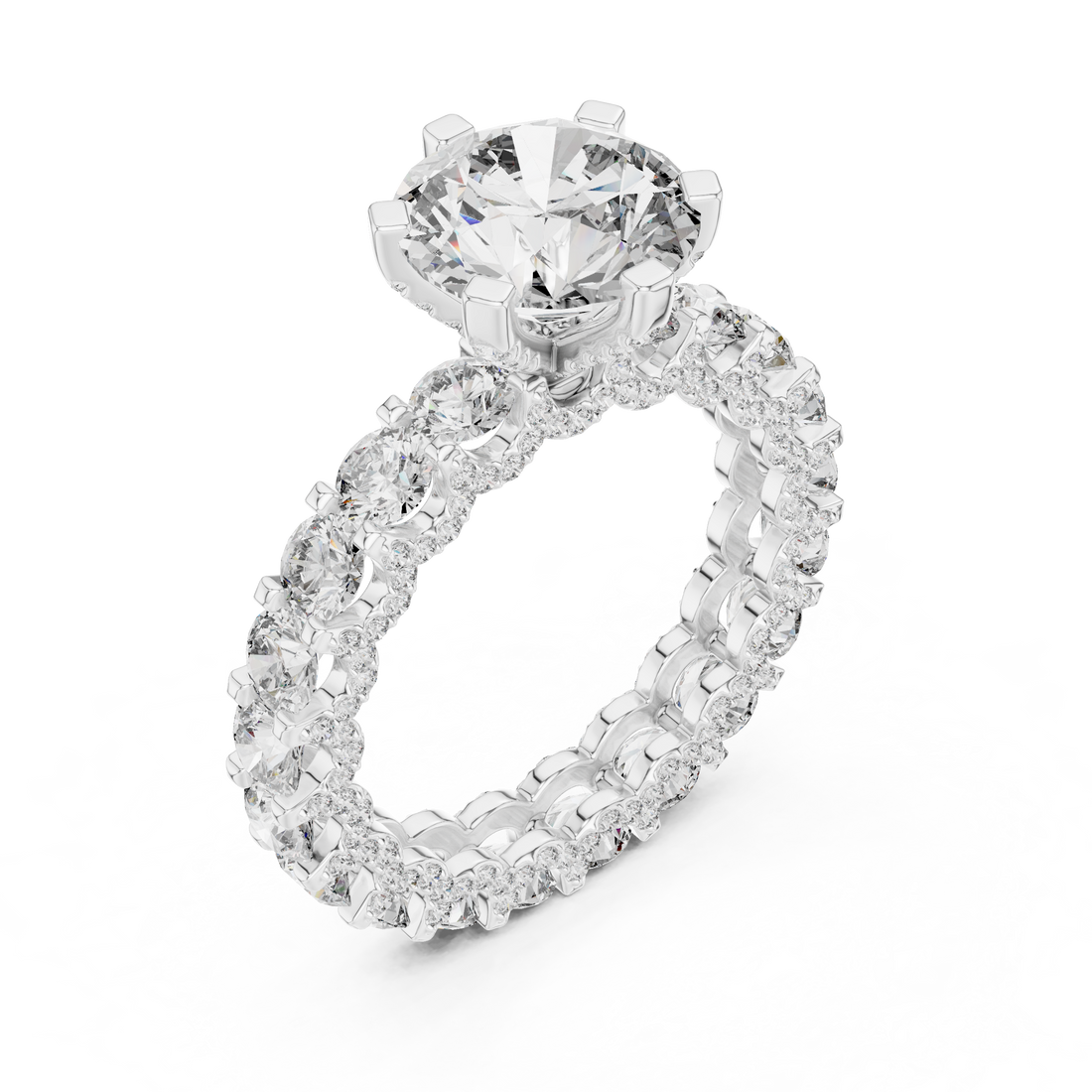 3 ct Iced out round Solitaire  ring