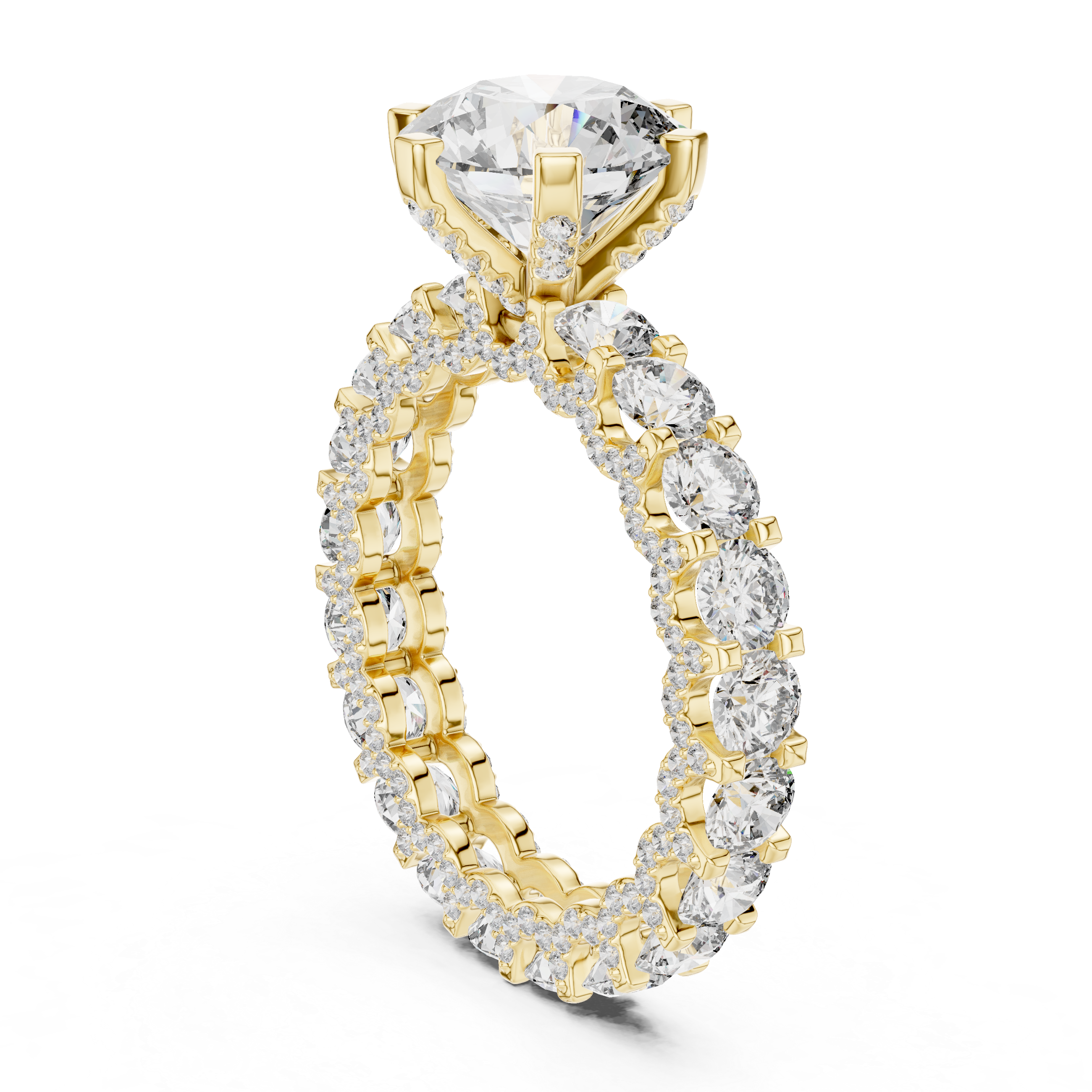 3 ct Iced out round Solitaire  ring