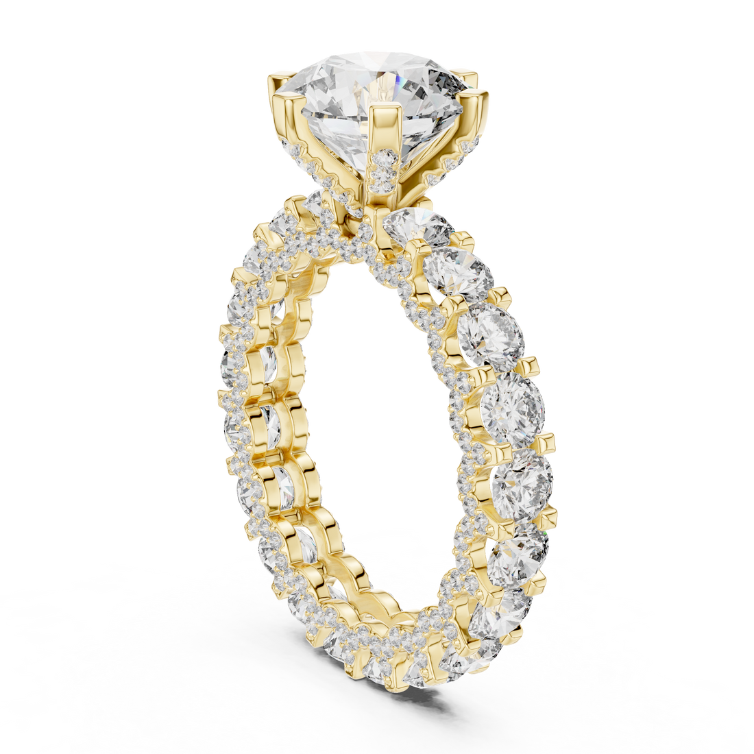 3 ct Iced out round Solitaire  ring