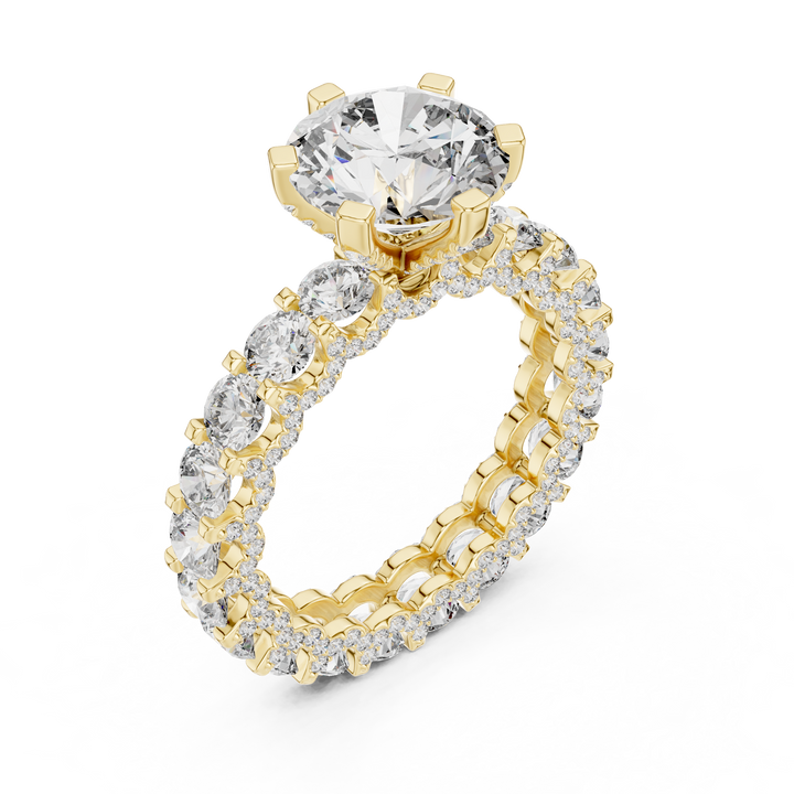 3 ct Iced out round Solitaire  ring