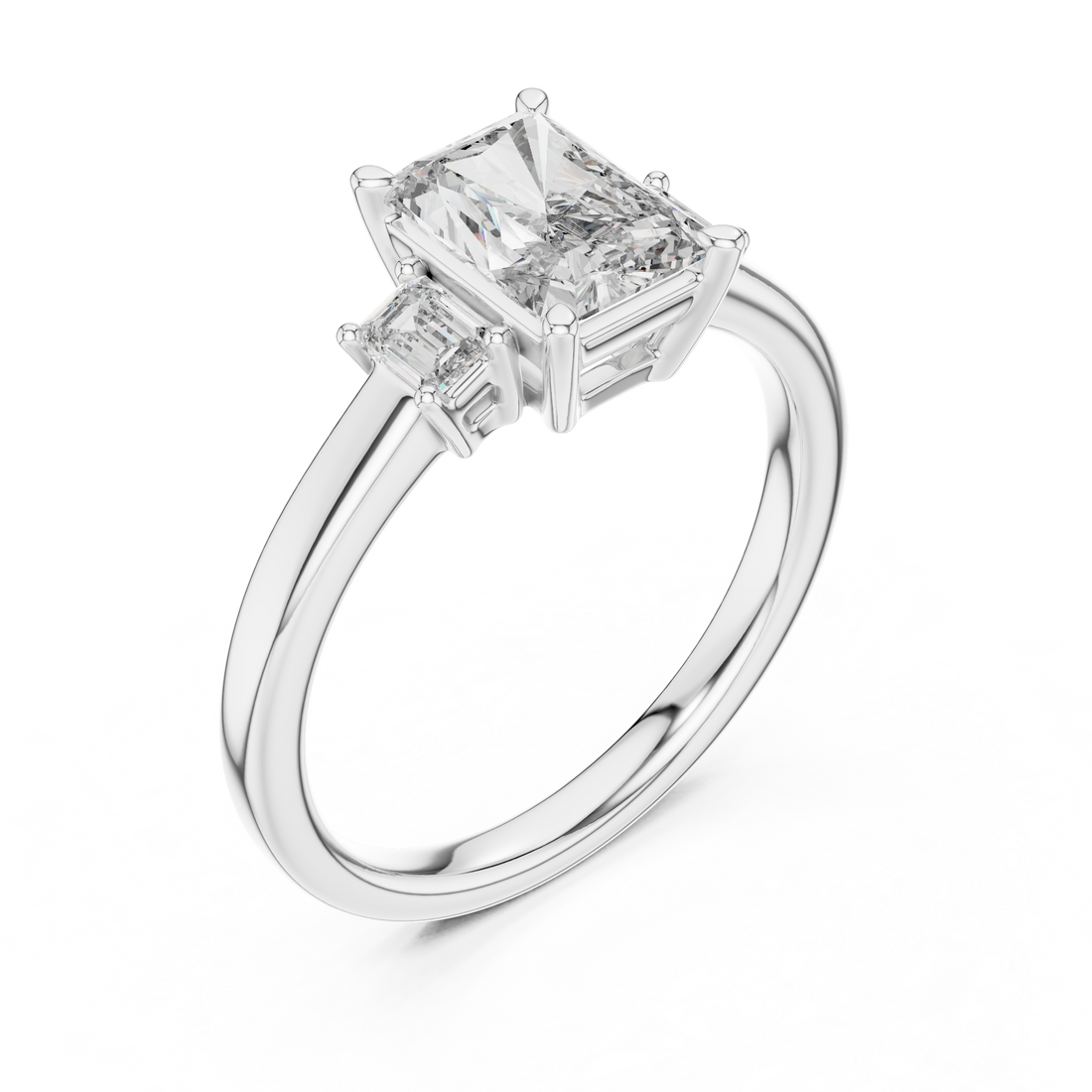 3 Stone Radiant ring