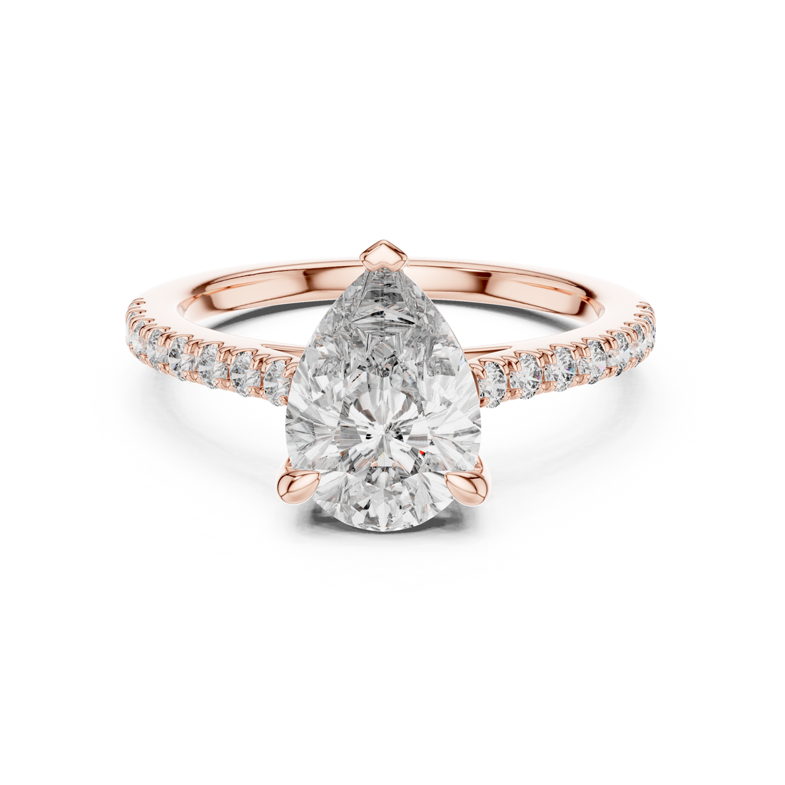 2ct Pear solitaire ring