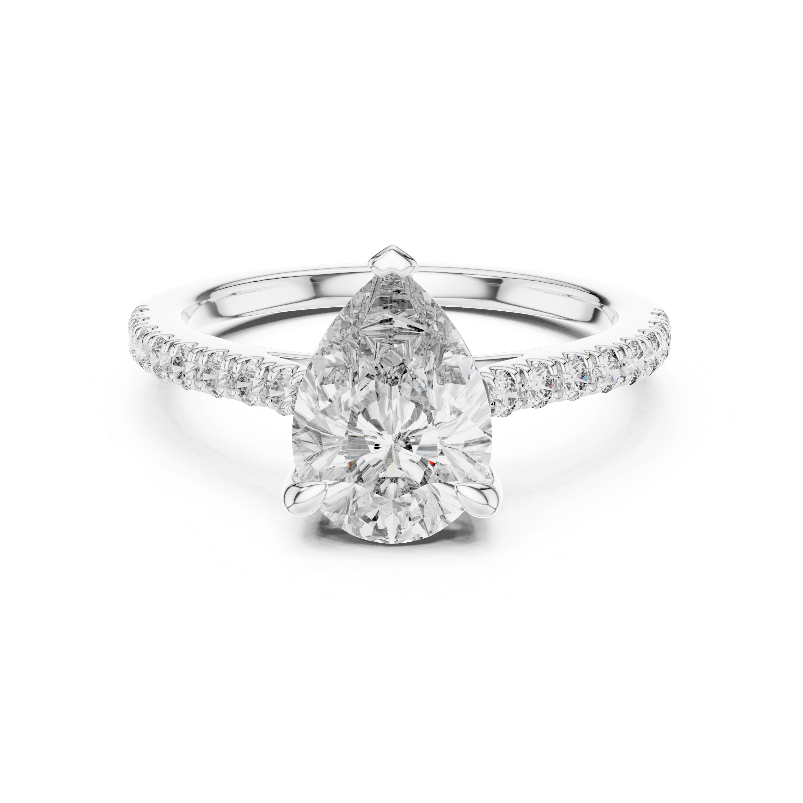 2ct Pear solitaire ring