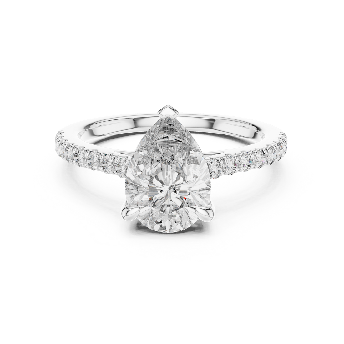 2ct Pear solitaire ring