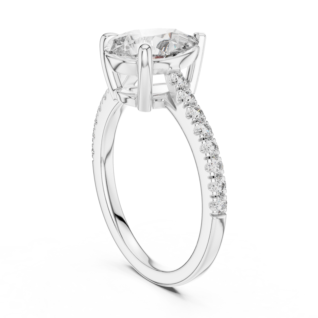 2ct Pear solitaire ring