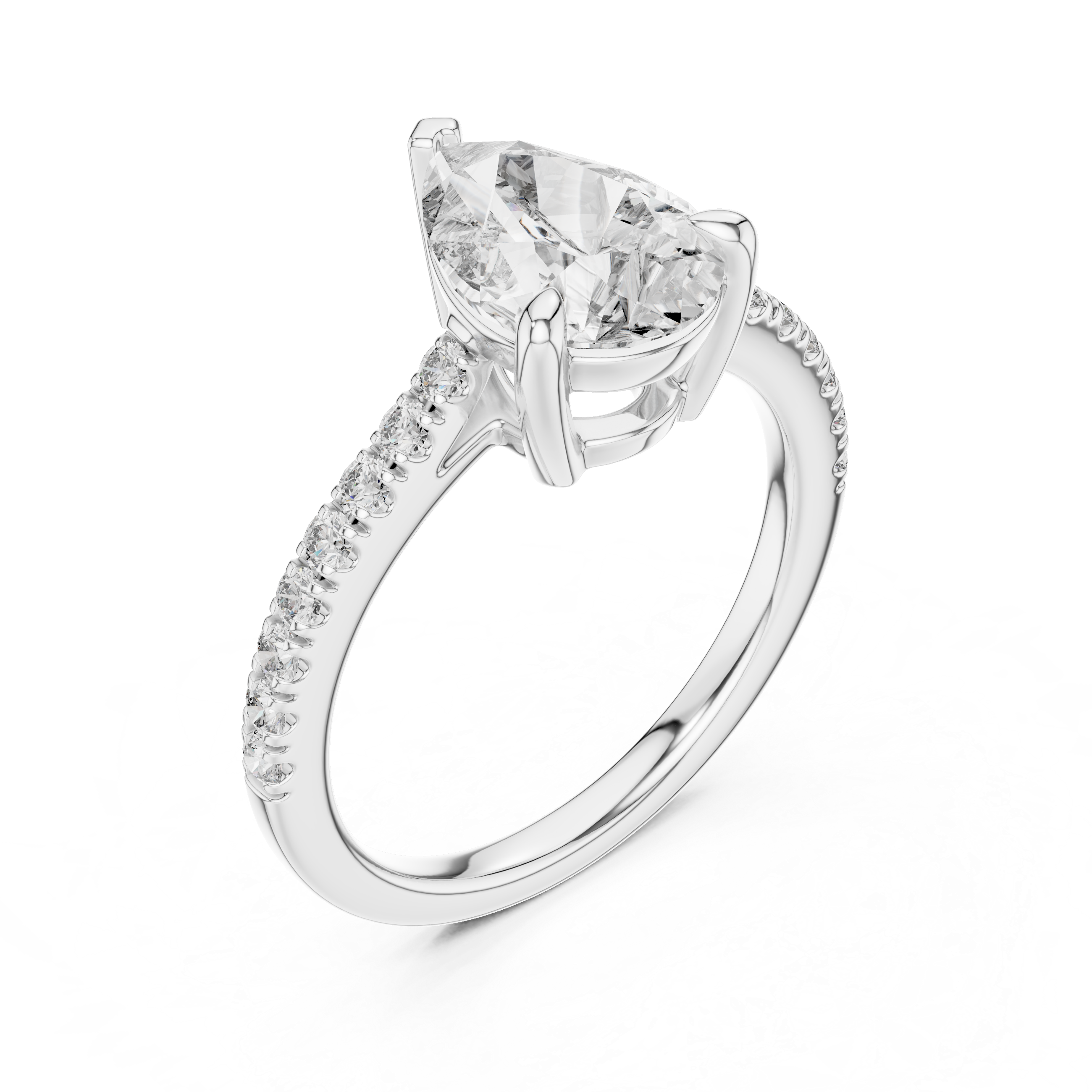 2ct Pear solitaire ring