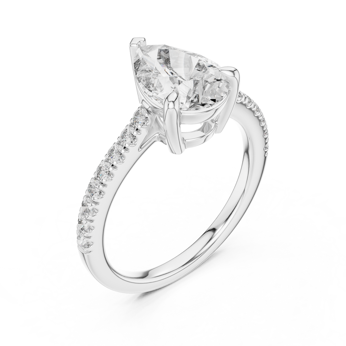 2ct Pear solitaire ring