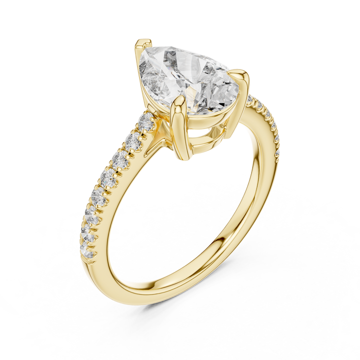 2ct Pear solitaire ring