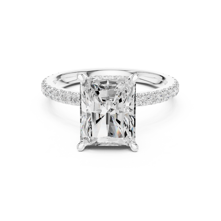2ct Radiant dual halo ring
