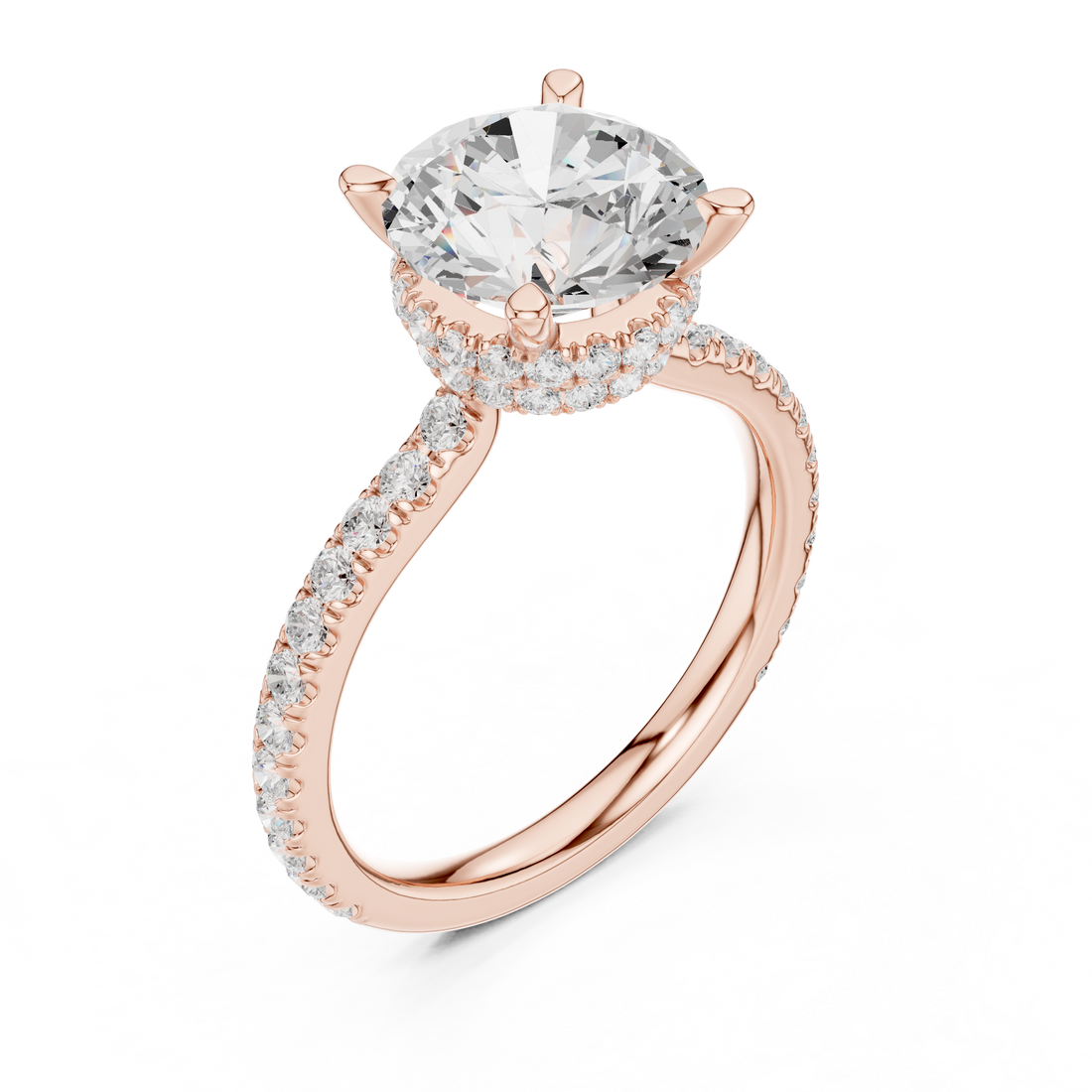 3ct Round dual halo ring
