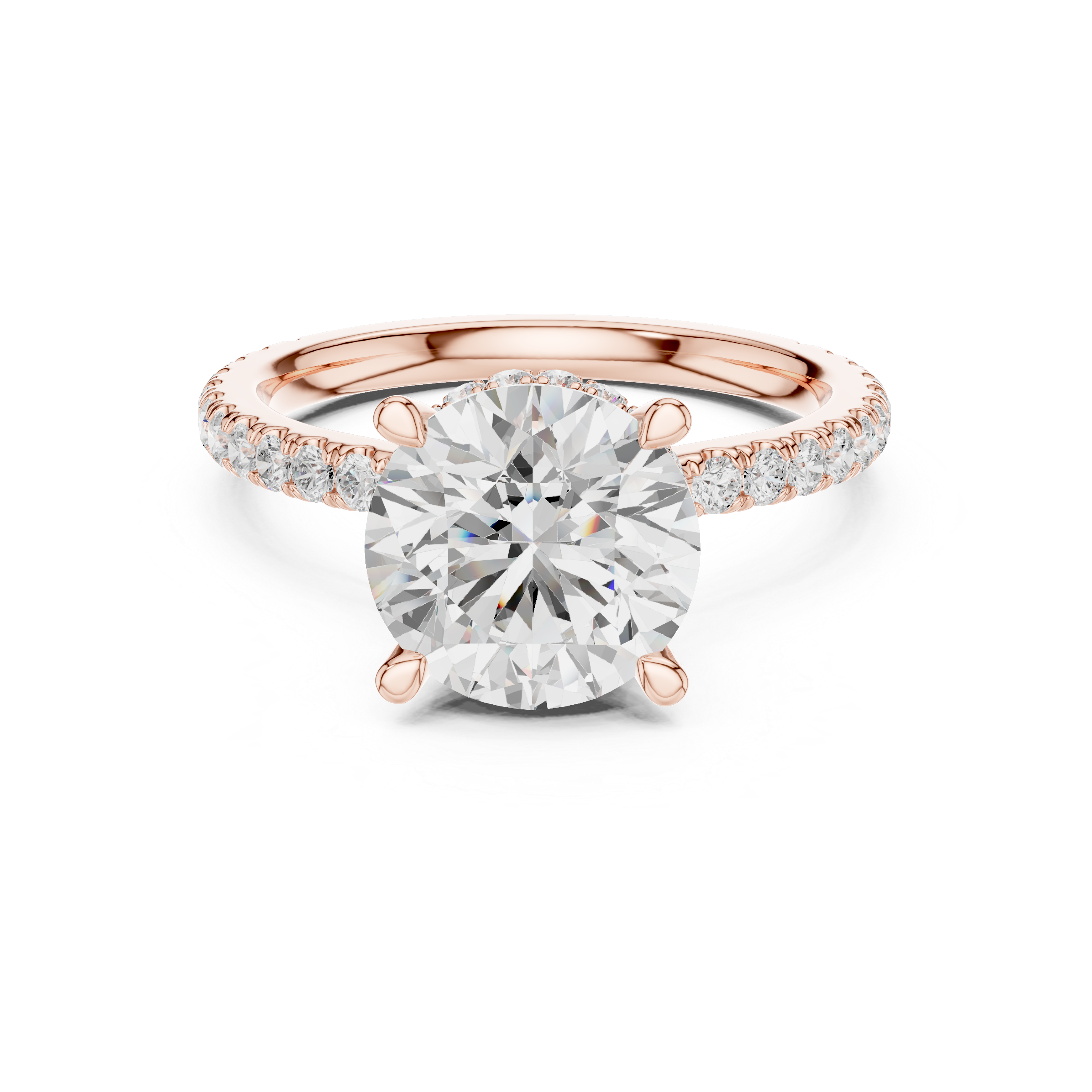 3ct Round dual halo ring