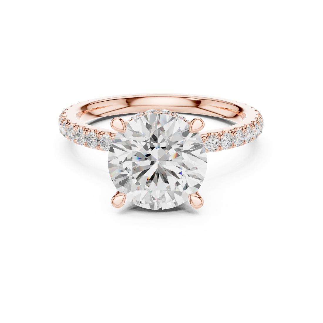 3ct Round dual halo ring