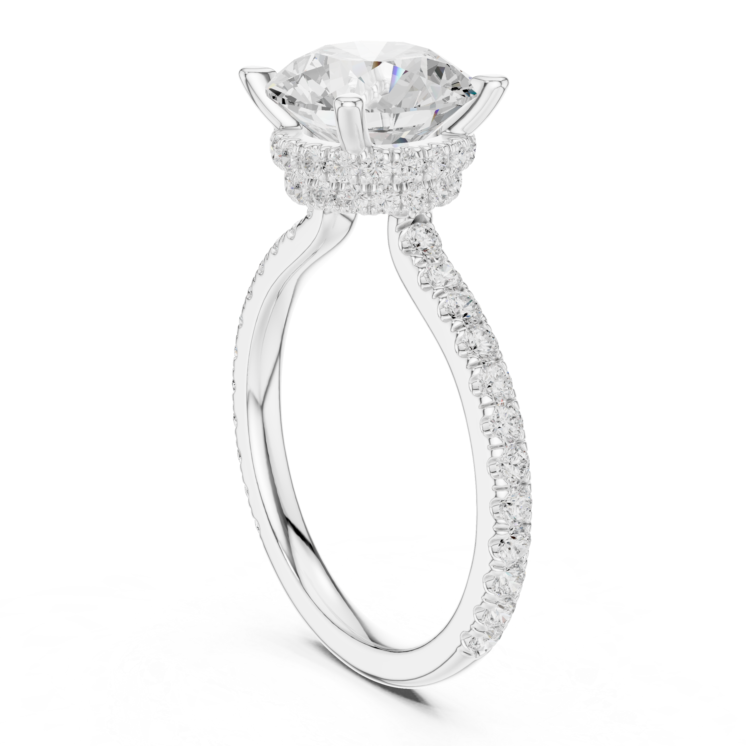 3ct Round dual halo ring