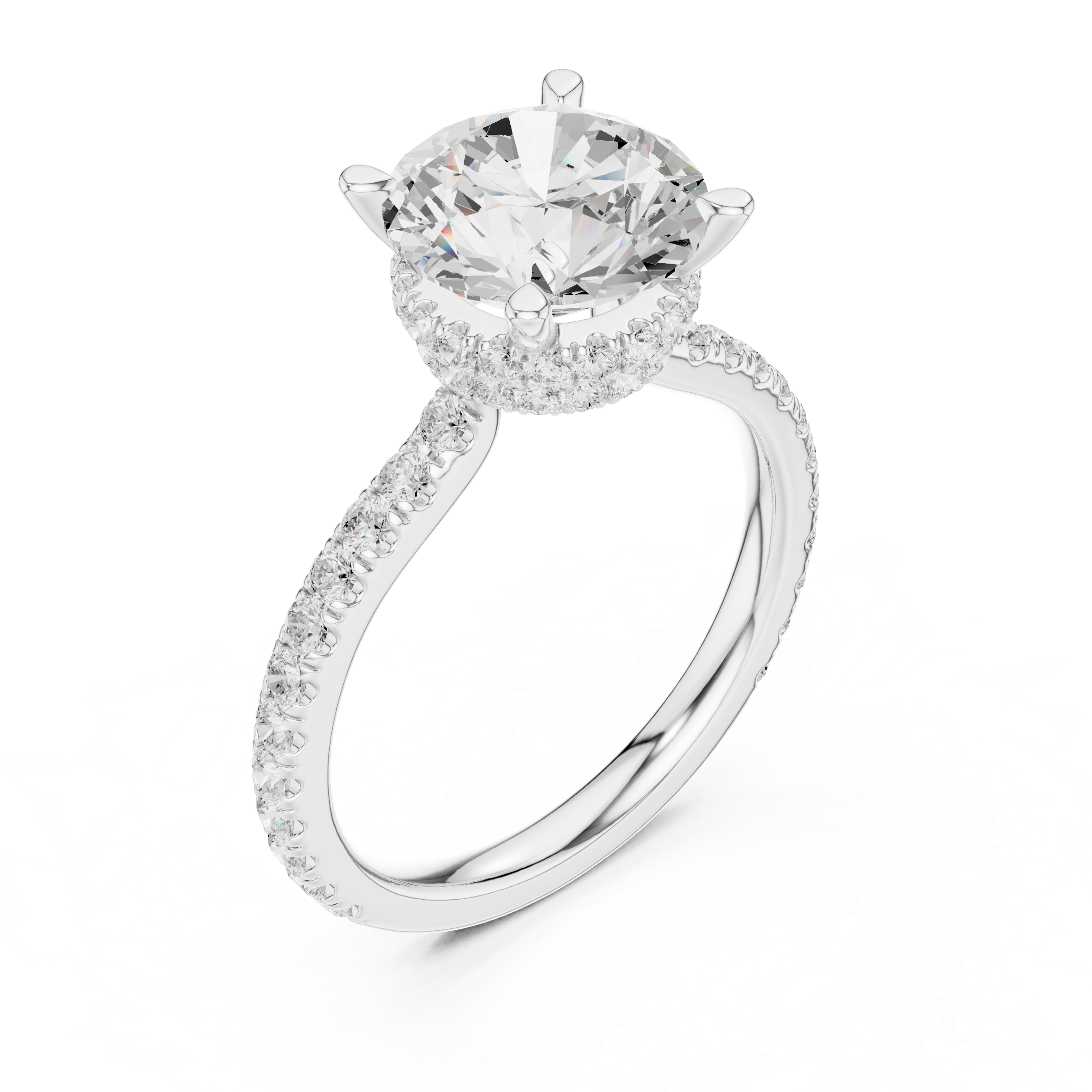 3ct Round dual halo ring